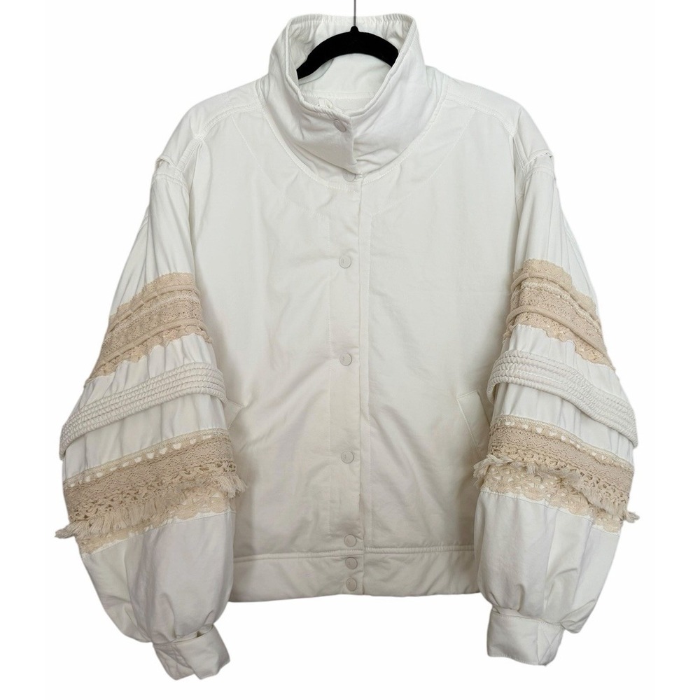Free People Movement Solstice Bomber Jacket White Women's Size Small